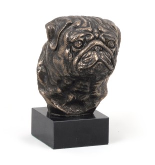 Mops, Pug głowa na kamieniu Art-Dog